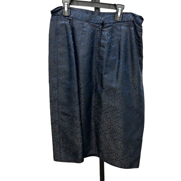 Laxmilelas Tailored Blue Brocade Dress Suit Custom-Made Elegant 2 Piece Design - Picture 8 of 12